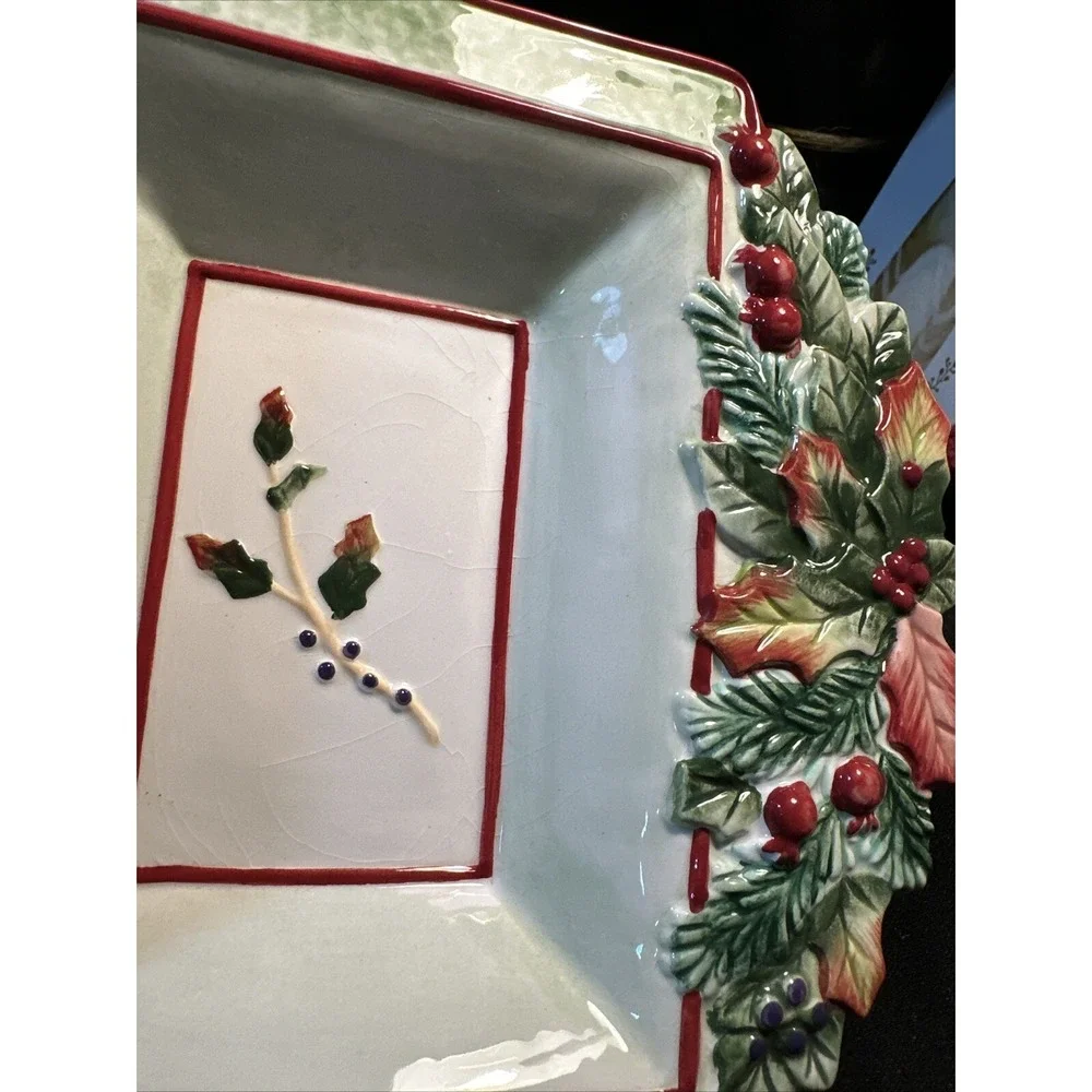 fitz and floyd winter holiday platter